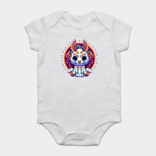Day of the Dead Bunny Colorful Mexican Style Halloween Design Baby Bodysuit